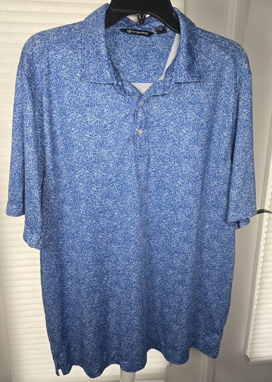 Cutter & Buck Duke Golf Club 1957 Polo Mens L Blue, sleeve logo